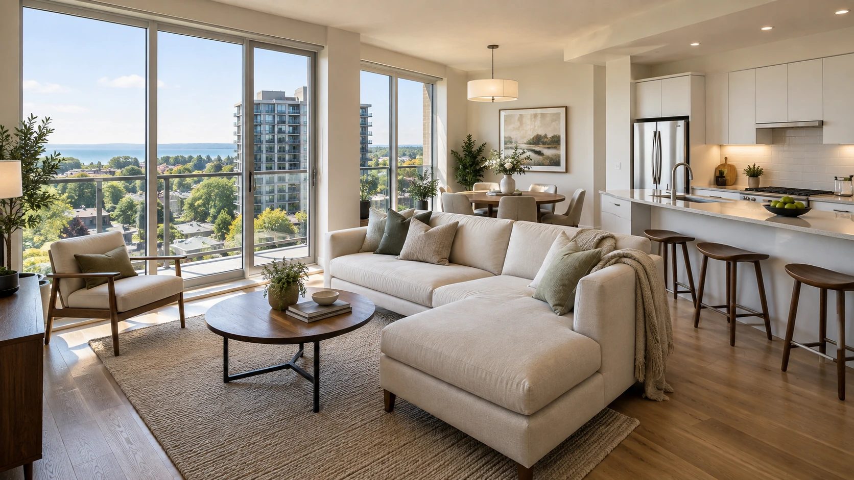 Bright condo living room