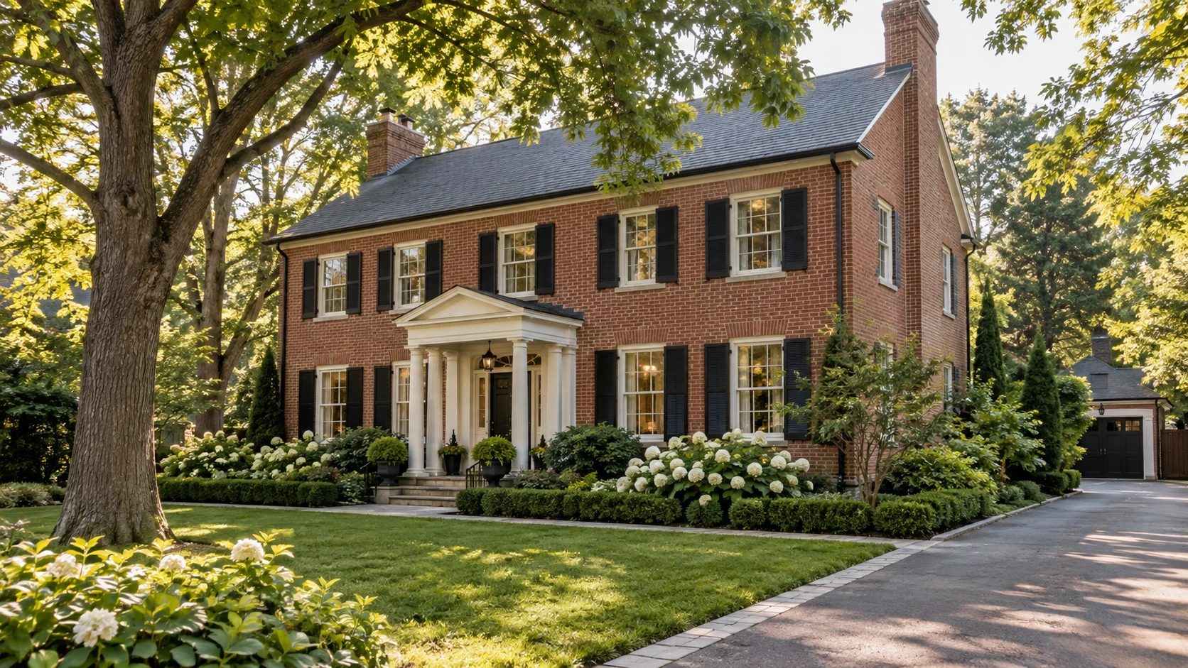 Colonial-style brick home