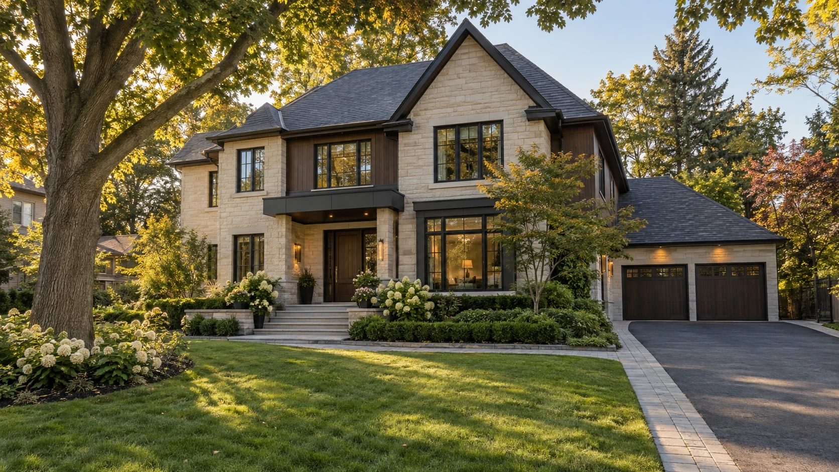 Modern stone two-storey home
